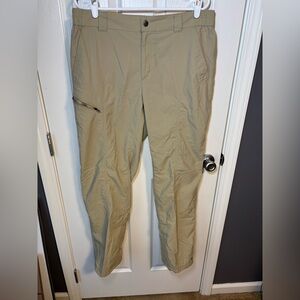 Columbia khaki hiking utility pants with insect blocker, Size: 36"